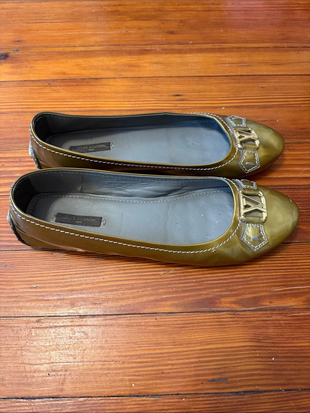 Authentic Louis Vuitton Patent Leather Oxford Ballet Flats Size 39.5